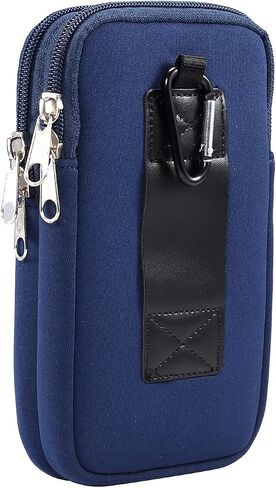 Dual Cell Phone Pouch Neoprene Sleeve Belt Clip Case Phone Holster for iPhone 15 Pro Max 14 Pro Max Moto G Stylus 2023 G Play G Power Galaxy S24 Ultra S23 FE A15 A35 Pixel 8 Pro 7a OnePlus 12 (Black) in Saudi Arabia