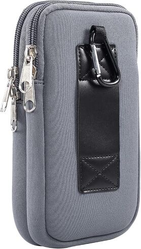 Dual Cell Phone Pouch Neoprene Sleeve Belt Clip Case Phone Holster for iPhone 15 Pro Max 14 Pro Max Moto G Stylus 2023 G Play G Power Galaxy S24 Ultra S23 FE A15 A35 Pixel 8 Pro 7a OnePlus 12 (Black) in Saudi Arabia