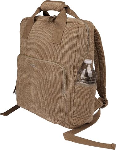 Roxy Women's Feeling Good Stylish Soft Corduroy Backpack with Padded Shoulder Straps and Exterior Storage, Anthracite, 8L in Saudi Arabia