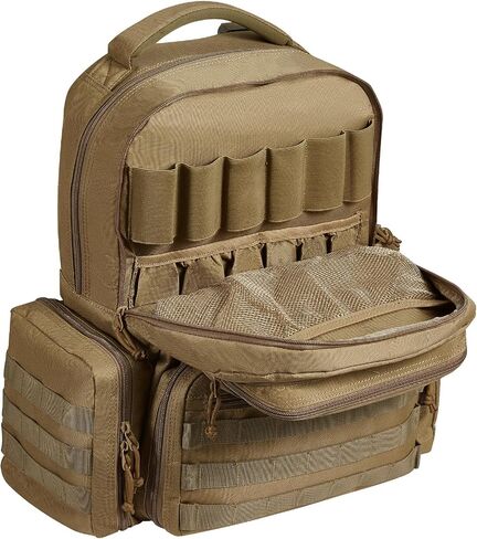VEVOR Tactical Range Backpack for 6 Pistols, Gun Backpack with 6 Independent Pistol Bags & 10 Magazines, Pistol Backpack for Outdoor Hunting Shooting, Range Bag for Handguns Lockable Zipper (Brown) in Saudi Arabia