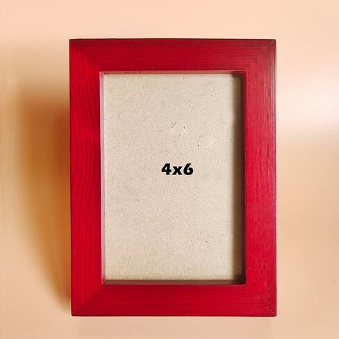 إطارات صور مقاس 5x7 إطار خشبي صلب أزرق، لوحة بلاستيكية (يجب إزالة الغشاء) طاولة أو جدار. فتحة النافذة الأمامية 4.5x6.5 بوصة. in Kuwait