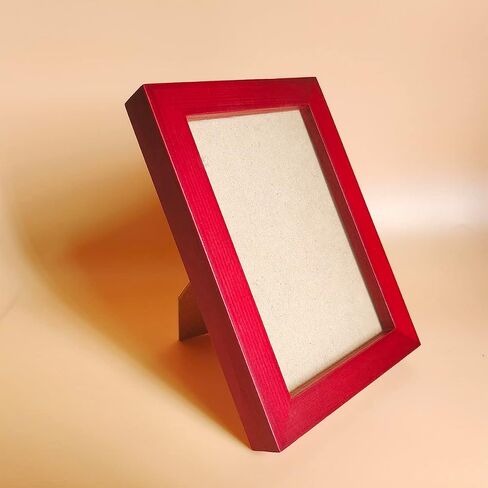 إطارات صور مقاس 5x7 إطار خشبي صلب أزرق، لوحة بلاستيكية (يجب إزالة الغشاء) طاولة أو جدار. فتحة النافذة الأمامية 4.5x6.5 بوصة. in Kuwait
