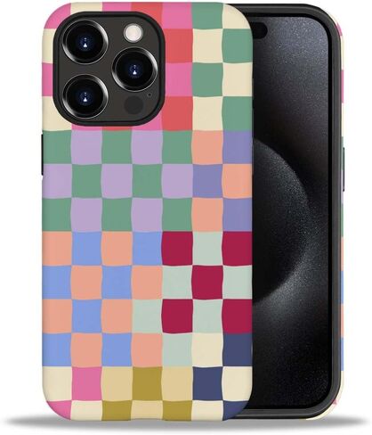 Case Compatible with for iPhone 12 Pro Max,Mixed Color Checkerboard Phone Case Hybrid 2-Layer Hard Shell,Shockproof Soft for Girl Women Boy Men,Case for iPhone 12 Pro Max in Saudi Arabia