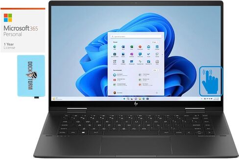 HP Envy x360 15t-fh0023dx Home & Business 2-in-1 Laptop (AMD Ryzen 7 7730U 8-Core, 16GB RAM, 2TB PCIe SSD, AMD Radeon, 15.6" 60 Hz Touch Win 11 Pro) with MS 365 Personal, Dockztorm Hub in Saudi Arabia