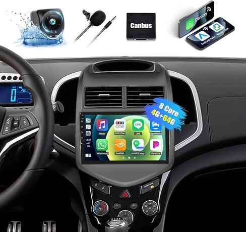 8-Core 4G+64G Car Stereo Radio for Chevy Sonic 2012-2015 Android 13 Head Unit 9" IPS Touchscreen Radio with Wireless CarPlay Android Auto DSP Bluetooth 5.0 GPS Navigation Backup Camera FM Car Audio in Saudi Arabia