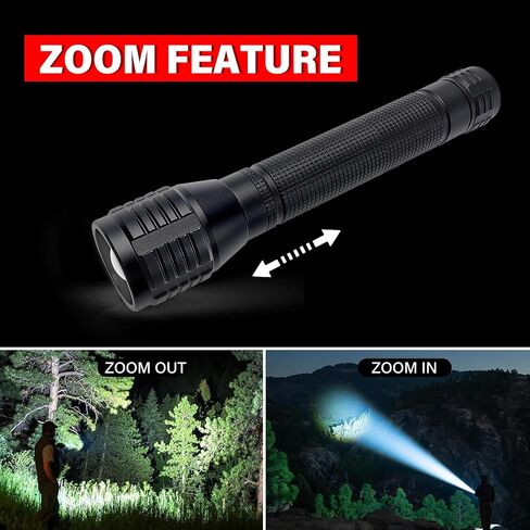 High Lumens Zoomable LED Flashlight, 3 Modes, AA Battery Powered – Powerful for Camping, Outdoor, and Emergency Use,2-Pack in Kuwait