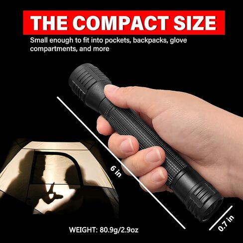 High Lumens Zoomable LED Flashlight, 3 Modes, AA Battery Powered – Powerful for Camping, Outdoor, and Emergency Use,2-Pack in Kuwait