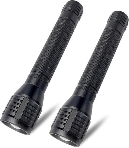 High Lumens Zoomable LED Flashlight, 3 Modes, AA Battery Powered – Powerful for Camping, Outdoor, and Emergency Use,2-Pack in Kuwait