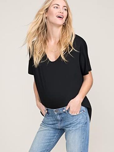 HATCH Collection | Luxe Maternity Tee | Short Sleeve with V Neck, Soft Drapey Fabric, Flattering Shape | The Perfect Vee in Kuwait