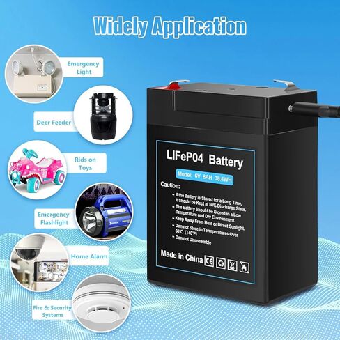 بطارية LiFePO4 مطورة قابلة لإعادة الشحن 6 فولت 6 أمبير مع تصميم شحن USB، بطارية ليثيوم 6 فولت 2000+ دورات مع BMS (محطات F1) للركوب على الألعاب، وحدة تغذية الغزلان 2 حزمة in Kuwait