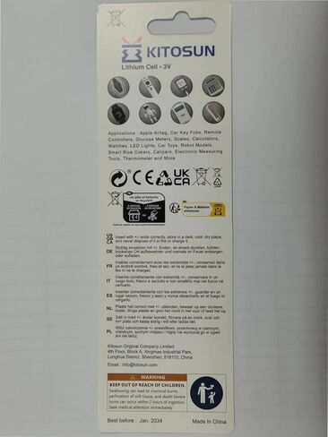 KITOSUN CR2430 3V Lithium Coin Battery – CR 2430 Lithium Cell Button Batteries Replacement for Volvo Car Key Fob Remote Control Fossil Hybrid Smart Watch Clock Radio Security System (5Pcs) in Saudi Arabia