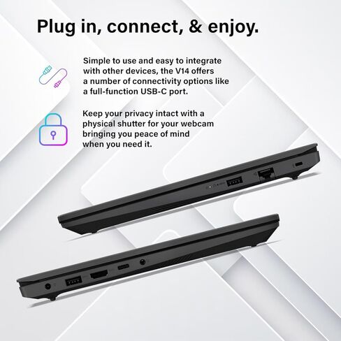 كمبيوتر محمول Lenovo V14 Business، شاشة 14 بوصة FHD 1080p، معالج AMD Ryzen 5 7520U رباعي النواة، صوت Dolby، USB من النوع C، منفذ إيثرنت، Windows 11 Pro، مع حزمة WOWPC 500 جيجابايت (8 جيجابايت DDR5 | 256 جيجابايت PCIe SSD)، أسود in Saudi Arabia