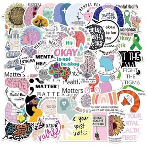 50PCS Mental Health Awareness Stickers,Waterbottle Stickers Laptop Stickers Vinyl Stickers