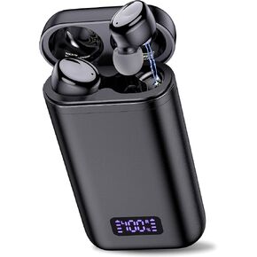 kurdene Wireless Earbuds&Portable Charger,Bluetooth 5.3 Headphones with 5000mAh Power Bank Function,LED Display Charging Case,IPX8 Waterproof Earphones Call Clear with 4 Mic in-Ear for iPhone,Android
