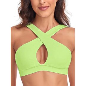 RELLECIGA Women's Criss-Cross Front Sports Bras Fitness Support Workout Bras