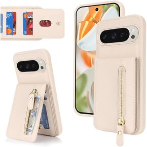 Jaorty for Google Pixel 9 Pro XL Phone Case with Card Holder,Pixel 9 Pro XL Case Wallet for Women Men with Credit Card Slots, PU Leather Zipper Wallet Case,6.8",Black