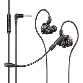 QJF-G59 in-Ear Gaming Headphones with Microphone, 3.5mm Interface, Wired Gaming Noise-Cancelling Earbuds, Suitable for mobilephones, laptops, Switch, Xbox One, PC, PS4/5 and Other Devices