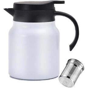 34oz Thermal Coffee Carafe,Tea Pot 316 Stainless Steel, Double Wall Vacuum Coffee Carafe | Hot & Cold Retention | BPA Free (black)