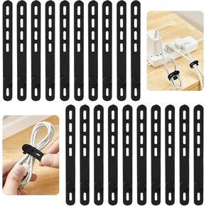 25 Pcs Silicone Cable Ties, Reusable Cable Straps Wire Organizer, Cable Management Cord Organizer for Fastening Earphone Phone Charger Home Office Desk Kitchen Appliances Cable Cords Wires
