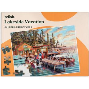 Relish - Dementia Jigsaw Puzzle for Adults - 63 Piece Lakeside Vacation Puzzle - Activities for Seniors with Alzheimer's