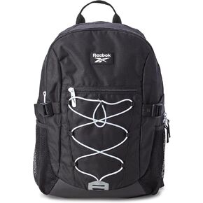 Reebok Backpack - Lightweight Carry On Weekender Overnight Sports Gym Bag - Casual Bag for Travel, Beach, Size One Size, Black With Red Logo