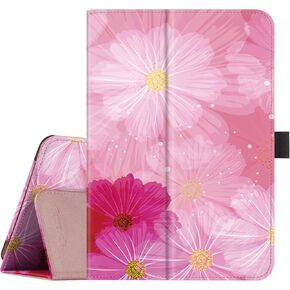 Famavala Folio Case Cover for 7-Inch Tablet (12th Generation, 2022 Release) not fit for Dragon Touch A7 Tablet (PinkFlower)