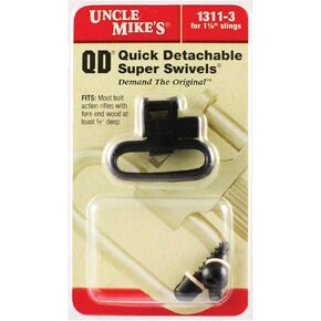 Uncle Mike's QD 115 Swivel - Tri-Lock - Standard Swivels QD 115 RGS Blued 1 1/4', Wood Screw Type, Clam 13113, Black
