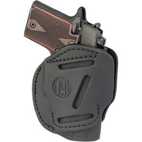 1791 GunLeather 3-Way P365 Holster - OWB CCW Holster Ambidextrous - Right or Left Handed Leather Gun Holster - Compatible with Sig P365, Ruger LCP 380, SW Bodyguard