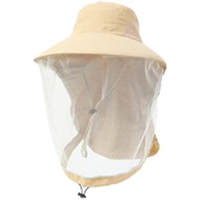 Mosquito Hat Head Net Hat Summer Breathable Mesh Sun Bucket Hats with Hidden Veil Night Fishing Garden Hat for Men women