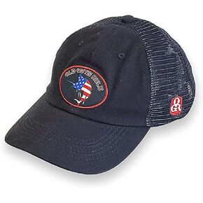 OLD GUYS RULE Men's Trucker Hat, American Dream - Gift for Dad, Grandpa, Husband, Father's Day, July 4th, Memorial Day, Veteran's Day - Classic USA Patriotic Hat for Fishermen, Summer Holidays (Navy)