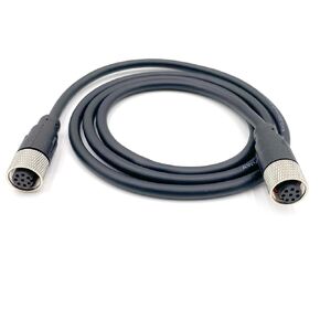 M12 8 Pins Connector Cable, Double Female Straight Circular Connector Molding Cable A Code Industrial Molded Cable IP67 Waterproof Unshielded PVC Cable 30V 2A AC/DC 1Meter AWG24（3.28ft）