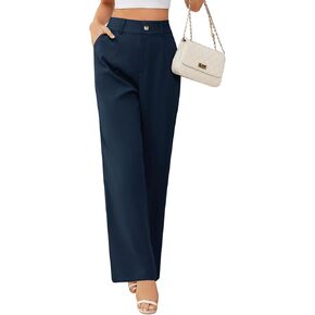 Women Dress Pants Casual Long Tall Palazzo Pants High Waist Office Casual Petite Pants Khaki XXL