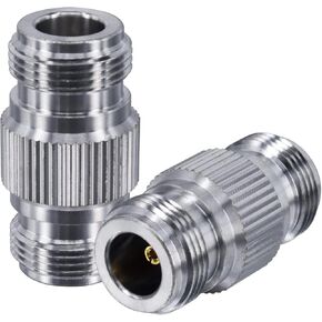 Boobrie 2-Pack N Female to N Female Connector N Type Barrel Adapter RF Coax Cable Connector Double Female Coupler for CB Ham Radio WiFi Antenna Cell Phone Signal Booster