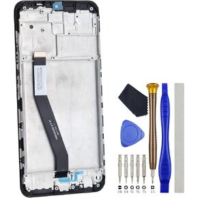 Full LCD Digitizer Screen with Frame for Xiaomi Redmi 9 M2004J19G M2004J19C Display Touch Screen Replacement Black 6.53"