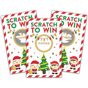 Christmas Scratch Off Game Cards - Xmas Party Scratch Games for Kids and Adults - Christmas Raffle Tickets - Holiday/New Year Party Activities & Supplies Decorations - 50 Pack(01)