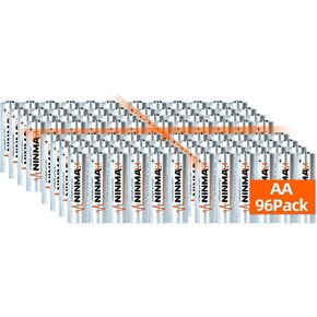 NINMAX® Lithium AA Batteries 3500mAh, 96 Pack 1.5V Longest Lasting Double A Battery for High-Tech Devices【Non-Rechargeable】