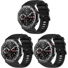 T-Rex 3 Bands Watch Strap Accessory Band Soft Silicone Sport Bands Compatible with Amazfit T-Rex 3 Smartwatch for Men