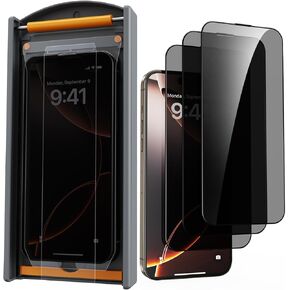 3 Pack for iPhone 16 Pro Max 6.9 inch Tempered Glass Screen Protector, Dust free CABIN, Auto Positioning, Bubble Free, Privacy Protection, Easy Installation, Tempered glass