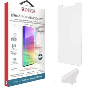 ZAGG InvisibleShield GlassFusion+ Screen Protector for Samsung Galaxy S20 Ultra - Extreme Impact Protection, Advance Glass-like Surface, Blue Light Blocking, Easy Bubble-Free Application - Clear