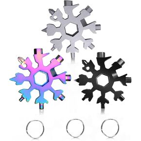 4 Pack Snowflake Multitool,18-In-1 Stainless Steel Snowflake Wrench Screwdriver Multi-Tool,for Men Christmas Great Gifts