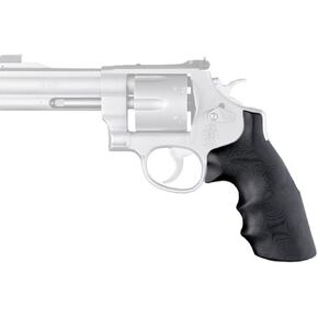 Hogue 25169 S&W N Frame Round Butt Grips, Convert Finger Grooves, Smooth G-10 Solid Black