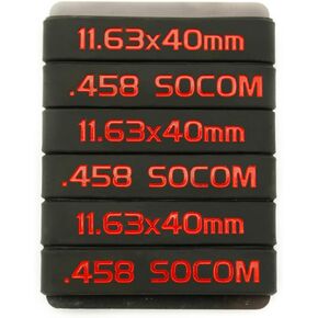 Aolamegs .458 SOCOM/11.63 * 40mm Magazine Marking Bands 6 Pack (Grey-Black)