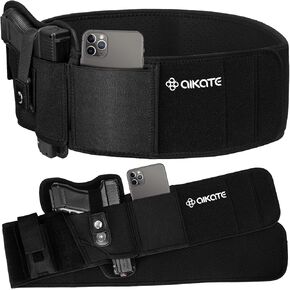 Upgraded Belly Band Holster for Concealed Carry, Deep Concealment Gun Holster for Women/Men, Waist Holsters Fits for Glock 19, 17, 26, 43, Sig P365, Taurus G2C, Ruger, S&W M&P Shield 9MM Most Pistols