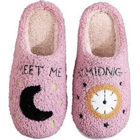 Women Men Basketball Slippers Fuzzy Closed Toe House Memory Foam Bedroom Slipper Couple Indoor Home Shoes