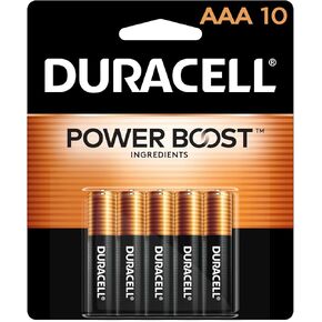 Duracell Coppertop AAA Batteries with Power Boost Ingredients, 10 Count Pack Triple A Battery with Long-lasting Power, Alkaline AAA Battery for Household and Office Devices