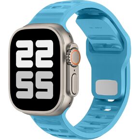 UC1 Sport Band for Apple Watch Bands Ultra 2 49mm, Series 10 46mm, 9 8 7 45mm 41mm, SE 6 5 4 44mm 40mm, 3 2 1 42mm 38mm Men Women iWatch, Strap Silicone, Fluoroscent Yellow