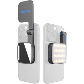 amaran Go MagSafe Compatible Mini Phone Light,Rechargeable Portable Light Mirror Light LED Phone Light for Selfie,Makeup,Video Conference,TikTok,Compatible with iPhone&Android (Green)
