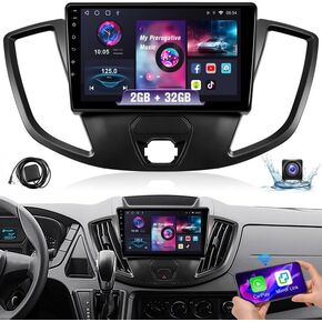 Leadfan Android Car Radio for Ford Transit 2013-2019 with Apple Carplay Android Auto, 9 inch IPS Touch Screen Car Stereo for Transit with BT/FM/GPS/WiFi/SWC/Rear Camera/Split Screen (2+32G)