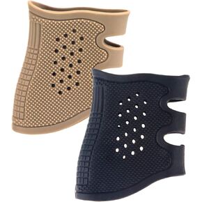 FOCUHUNTER Tactical Grip Sleeve Rubber Grip Glove Sleeve, Lightweight, Durable Material Anti-Slip Grip Sleeve Fits for Glocks Series, for Outdoor Sports Hunting(3 Pack: Black, Khaki, Army Green)