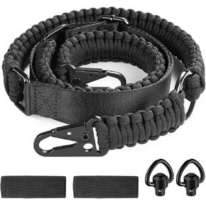 EZshoot Two Point Slings 550 Paracord Sling Adjustable Strap with Metal Hook and Solid Swivels for Outdoor